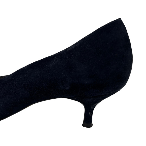 Franchetti Bond Laura Suede Navy Blue Pump Heels Women's Pointed Toe 40.5 US 10 - Picture 6 of 9